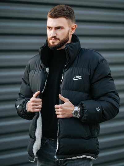Двостороння зимня куртка Nike Black White PREMIUM - купити в