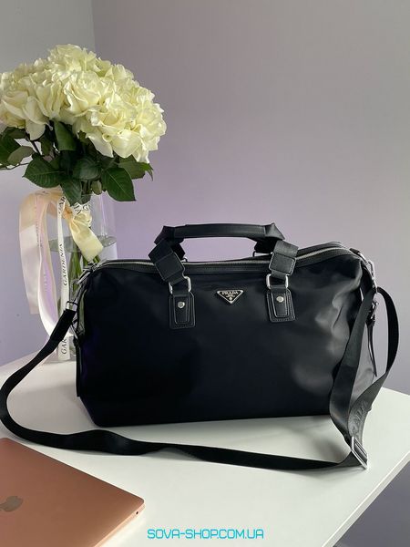 Унисекс сумка Prada Re-Nylon and Saffiano Leather Duffle Bag Premium фото