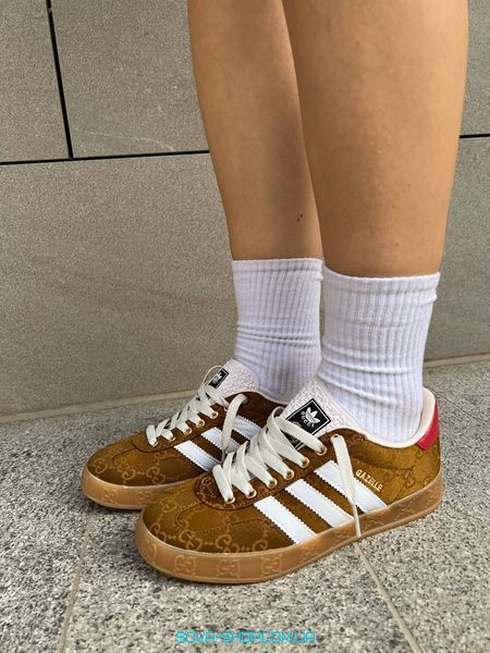 Жіночі кросівки Adidas Gucci x Gazelle Caramel фото