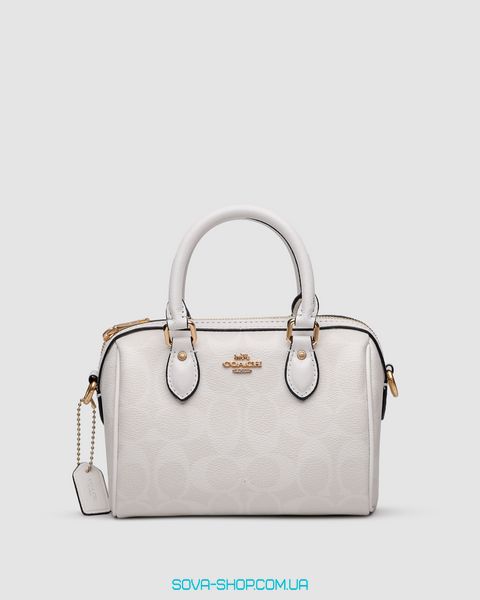 Жіноча сумка Coach Rowan White Satchel In Signature Canvas Premium фото