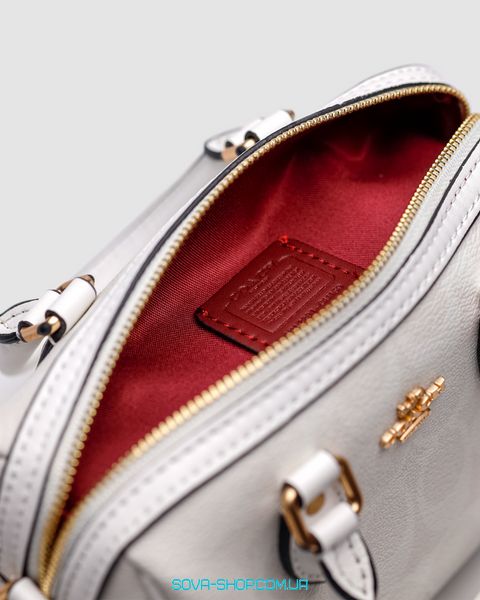 Жіноча сумка Coach Rowan White Satchel In Signature Canvas Premium фото