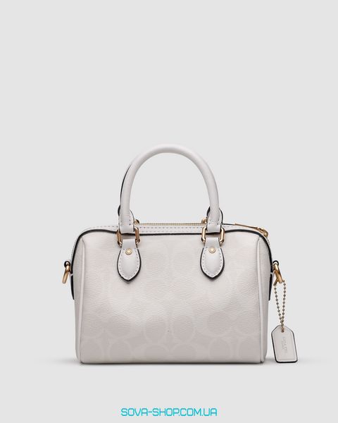 Женская сумка Coach Rowan White Satchel In Signature Canvas Premium фото