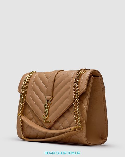 Жіноча сумка Yves Saint Laurent Envelope Medium In Quilted Leather Beige Premium фото