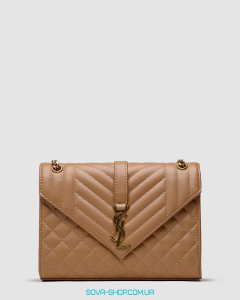 Жіноча сумка Yves Saint Laurent Envelope Medium In Quilted Leather Beige Premium фото