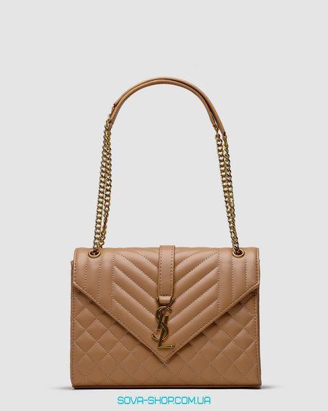 Жіноча сумка Yves Saint Laurent Envelope Medium In Quilted Leather Beige Premium фото