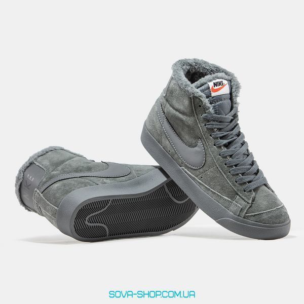 Чоловічі кросівки Nike Blazer High ХУТРО❄ Grey фото