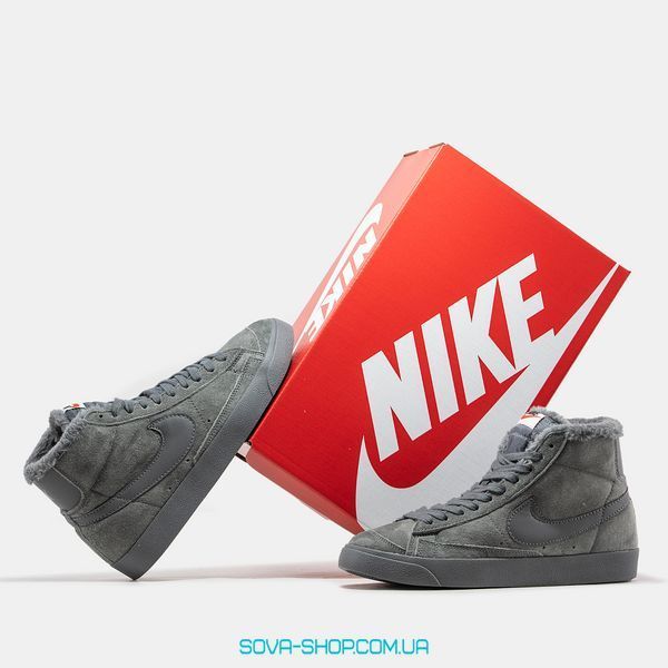 Чоловічі кросівки Nike Blazer High ХУТРО❄ Grey фото