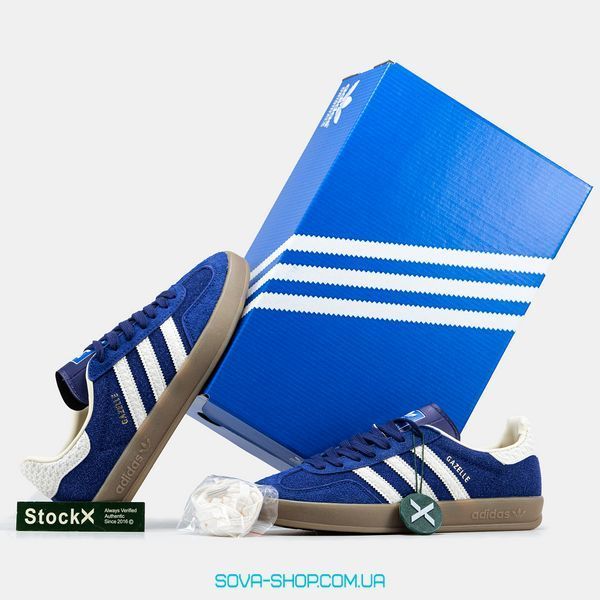 Жіночі кросівки Adidas Gazelle Indoor Blue White Gum фото