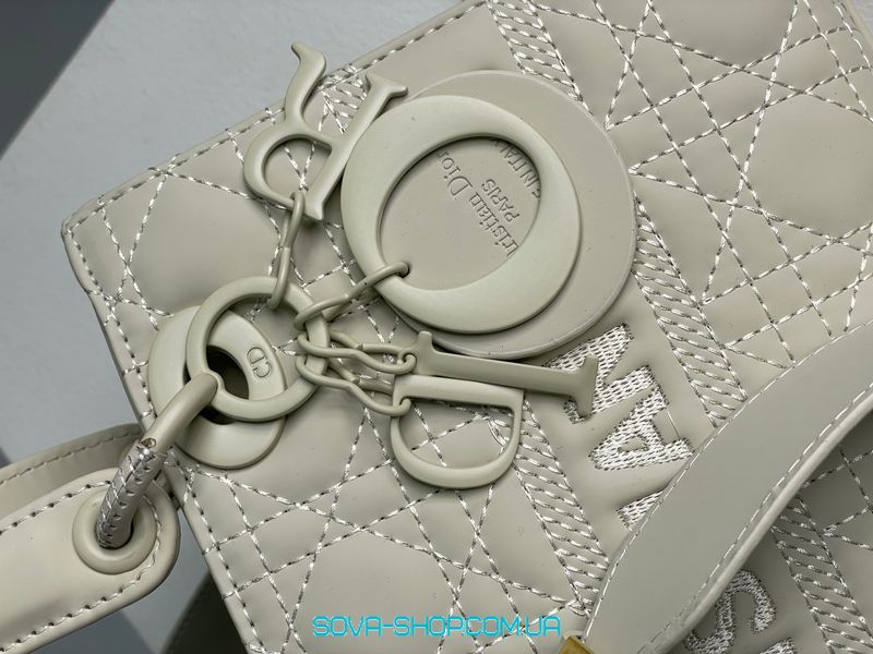 Женская сумка Christian Dior Latte Ultramatte Cannage Calfskin Mini Lady Dior Premium фото