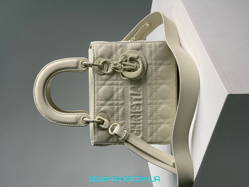 Женская сумка Christian Dior Latte Ultramatte Cannage Calfskin Mini Lady Dior Premium фото