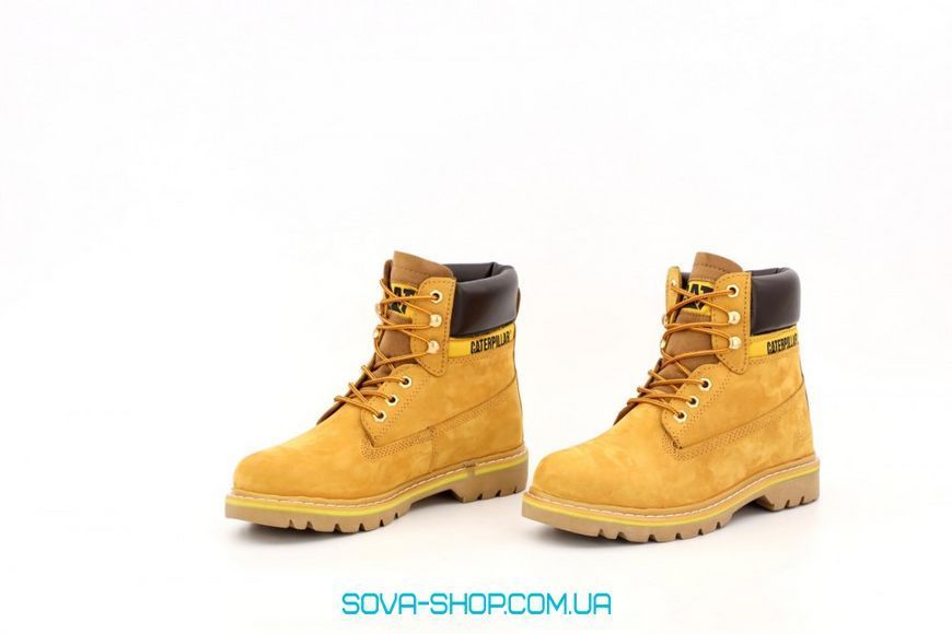 Мужские зимние ботинки CATERPILLAR CLASSIC PREMIUM NUBUCK YELLOW (С МЕХОМ) фото