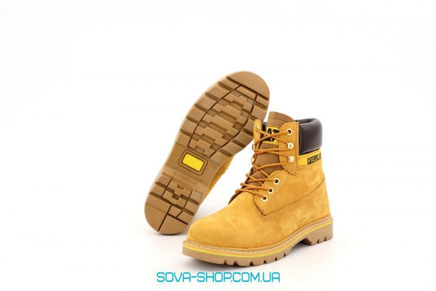 Мужские зимние ботинки CATERPILLAR CLASSIC PREMIUM NUBUCK YELLOW (С МЕХОМ) фото